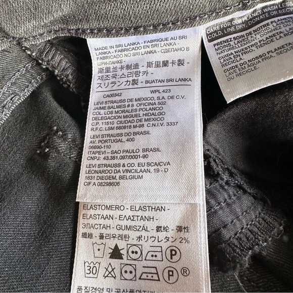 Levi’s 710 Jeans Pants Grey Wash Denim Stretch Pockets Preppy Super Skinny Sz 28 - Picture 4 of 5